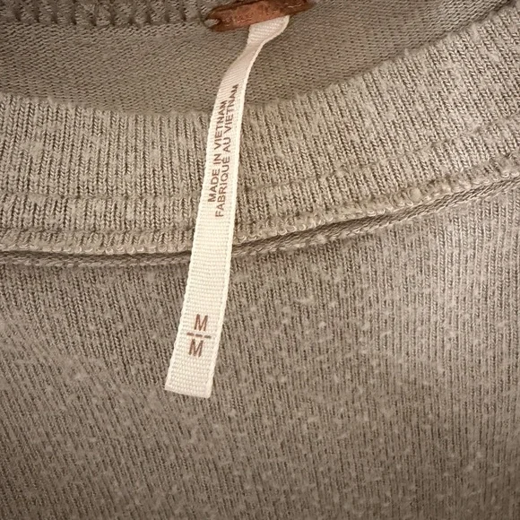 Free People North Pole Babydoll Long Sleeve Top - Taupe / Mushroom - Size M - Picture 2 of 3